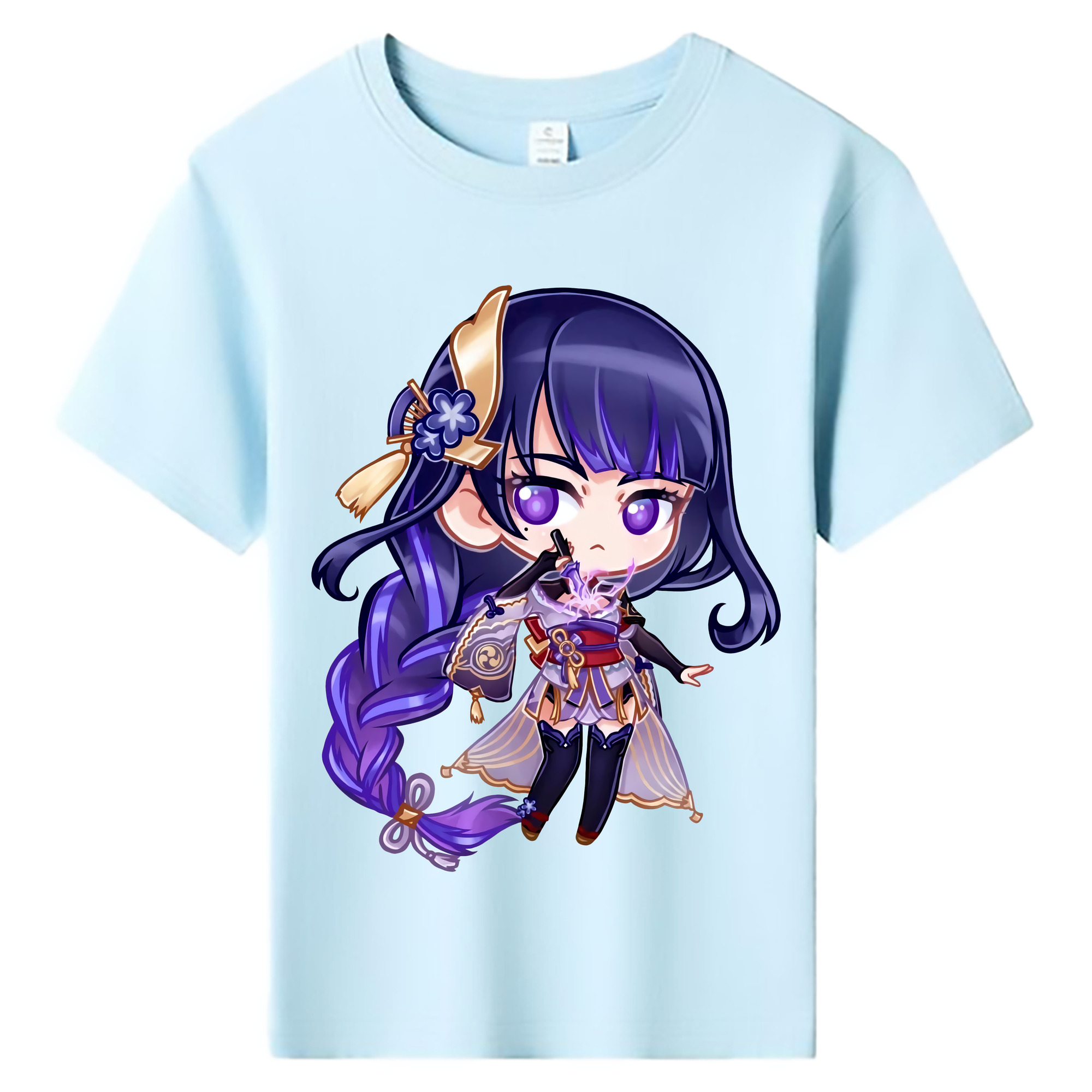 げんし神 雷電将軍 らいでんしょうぐん genshin Raiden Shogun 綿100％キッズTシャツ（フロントプリント）